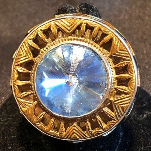 Mars & Valentine Vintage HUGE Mixed Metal Ring Size 8 ART TO WEAR - Picture 3 of 16